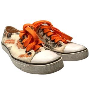 Harajuku Lovers Womens Sneakers Shoes Beige Orange All Over Print 91602186 5M